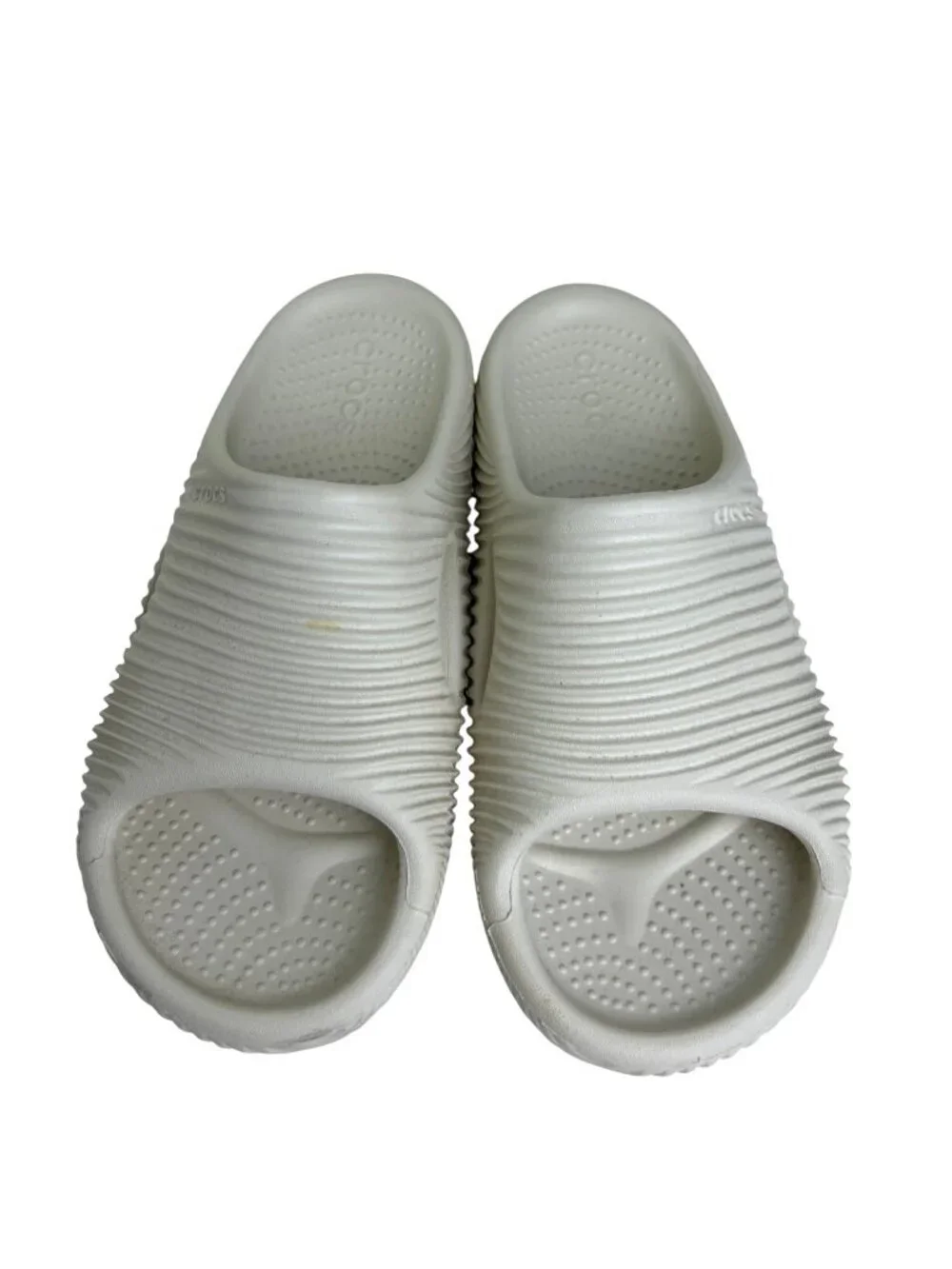 Crocs Mellow Tide Slides Off White Beige Comfort Sandals Casual Slip On